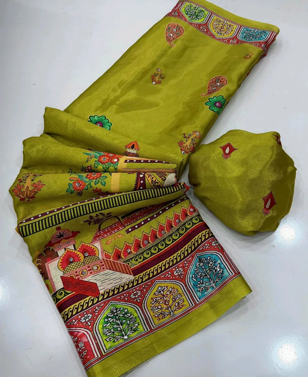 Heavy Chinon Saree 5