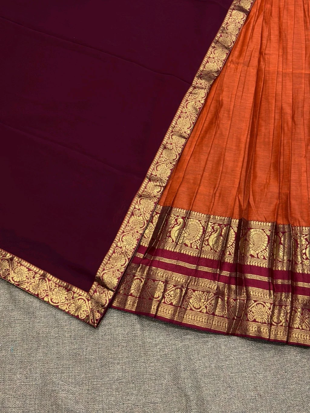 Traditional Silk Blend Lehenga Set with Zari Border 7