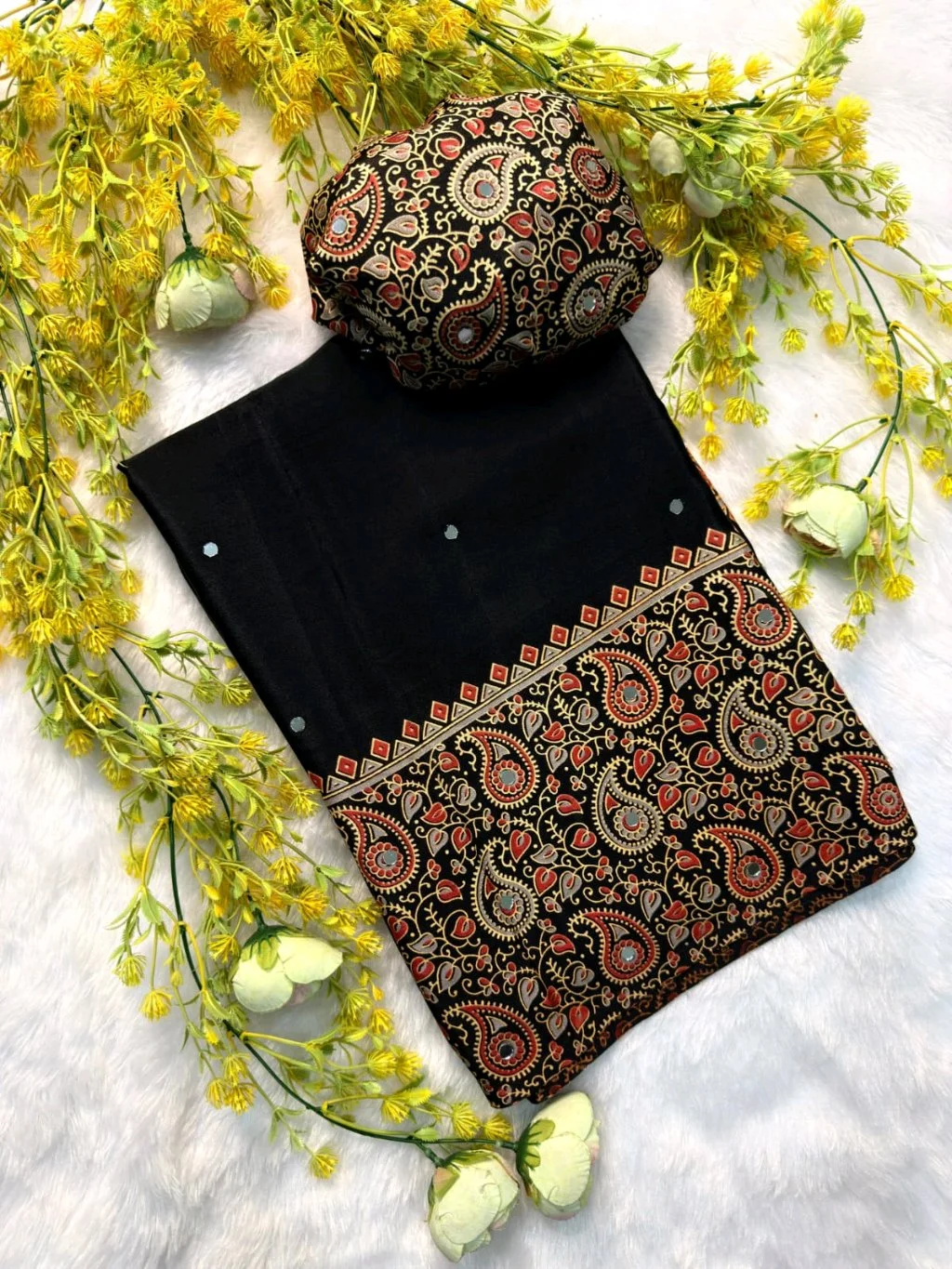 SOFT SATIN CREPE SILK SAREE 1