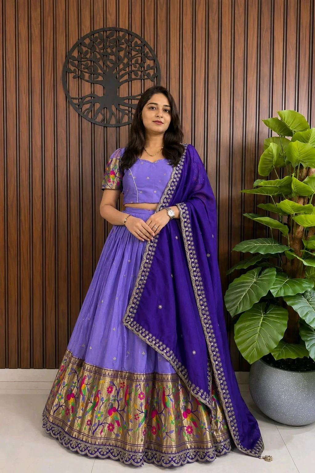 Embroidered Lehenga Choli Set with Dupatta thumbnail 6