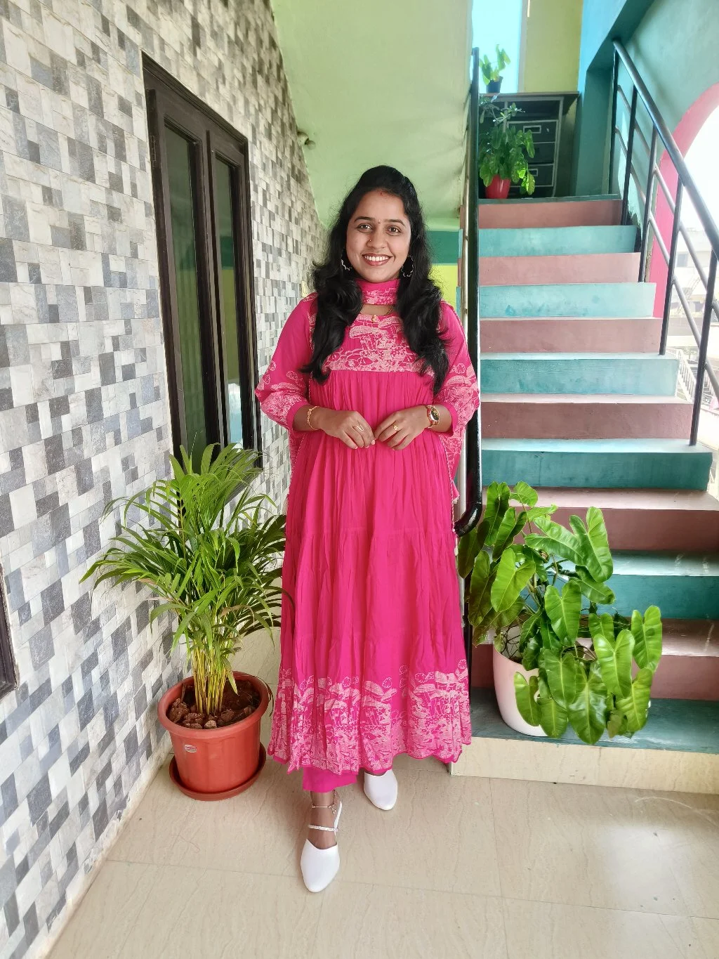 Pink Embroidered Anarkali Kurta Set 1