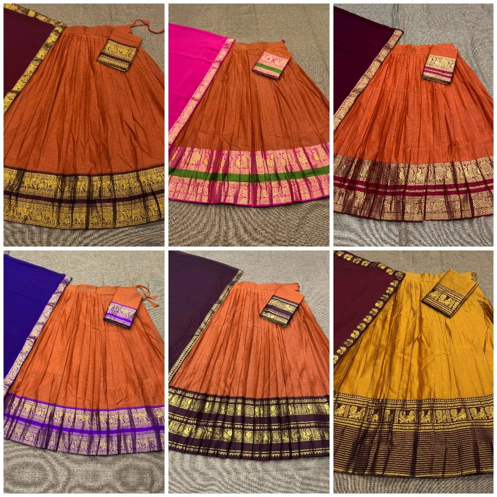 Traditional Silk Blend Lehenga Set with Zari Border 1