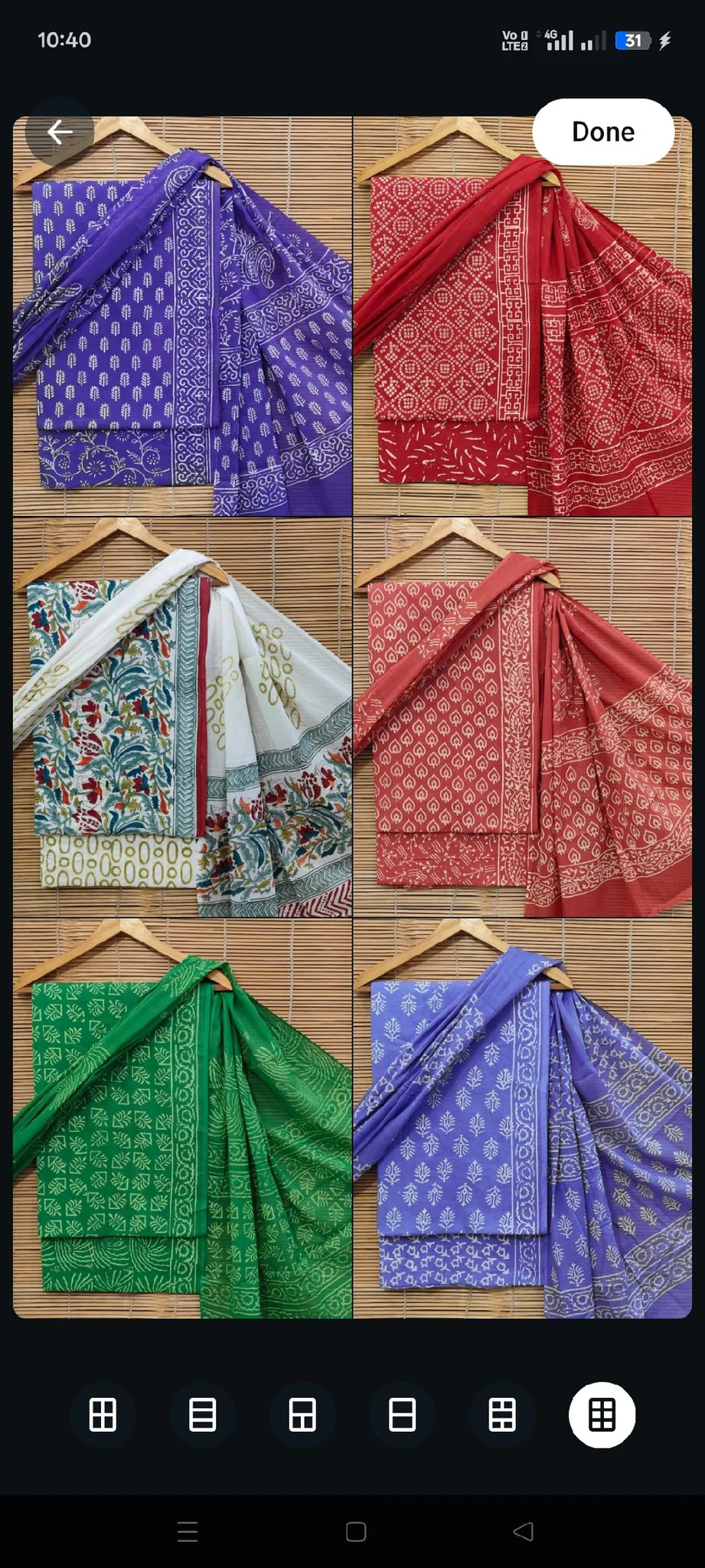 Hand Block Print Unstitched Fabric Set 1