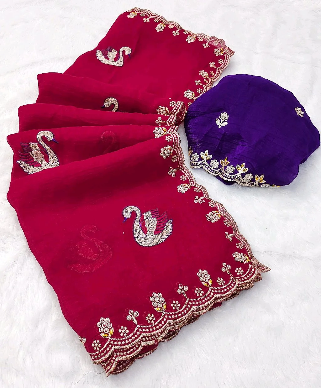 CRUNCHY CIFFON SAREES thumbnail 1