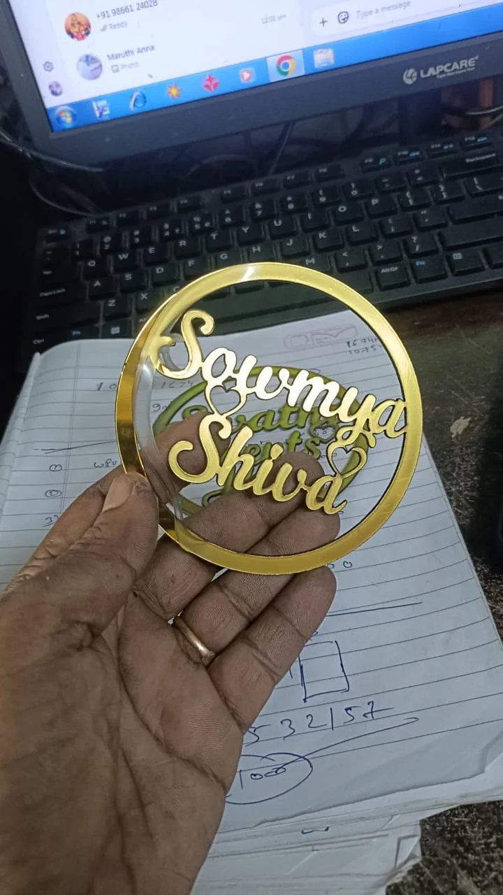 Customized Golden Acrylic Nameplate thumbnail 1