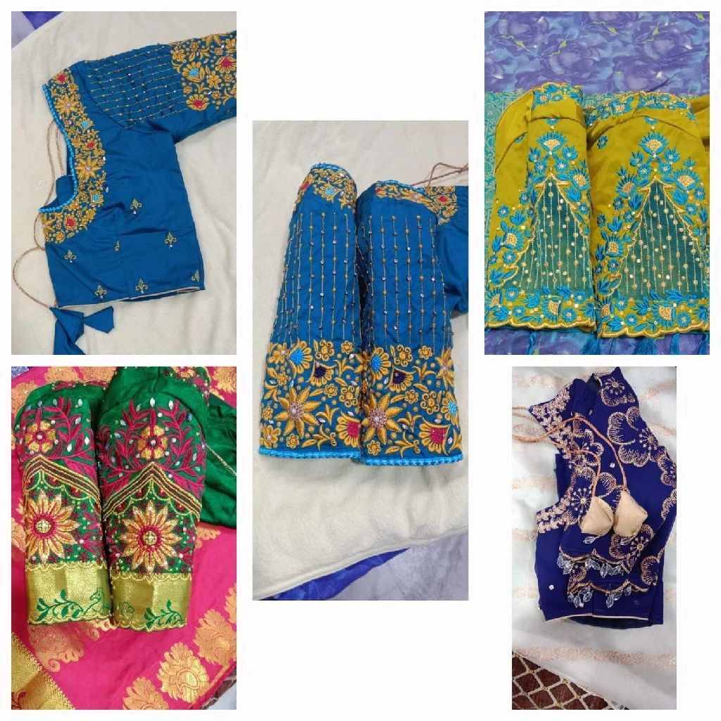 Computer Embroidered Blouse Pieces